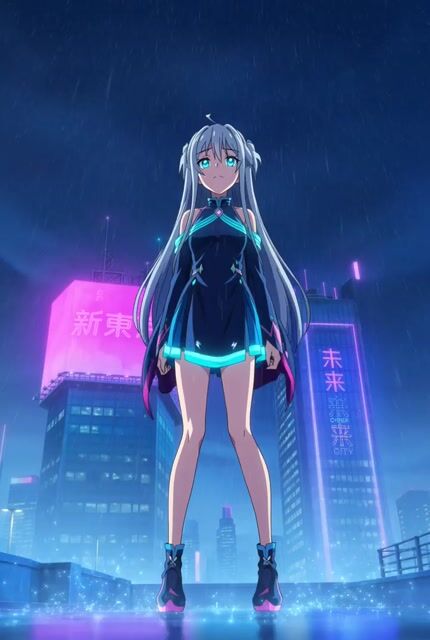 Anime Music Video: Silver-Haired Idol on Tokyo Rooftop