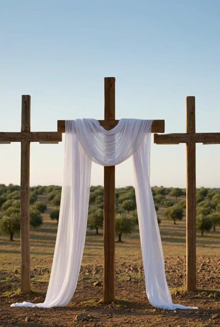 Grok Imagine prompt: Three crosses at Gethsemane