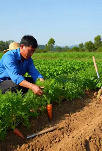 Field harvesting vegetables