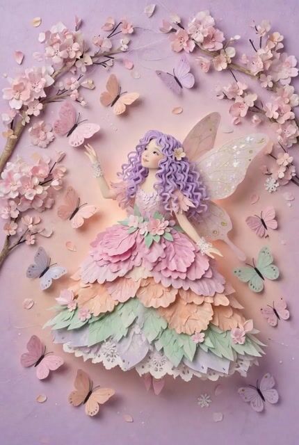 Colorful Paper Art Fairy Queen Prompt