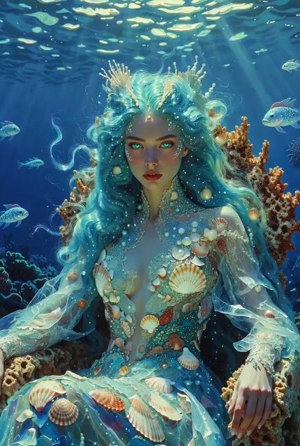 Underwater Queen Oil Painting