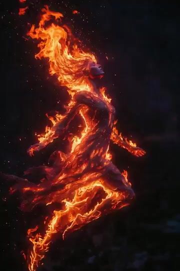 Martial Arts with Flame Hair
