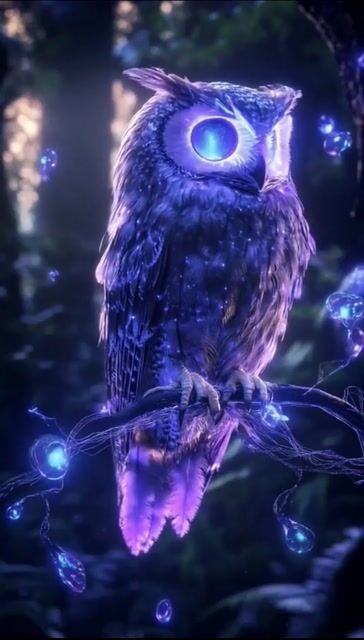 Mystical Bioluminescent Owl Animation