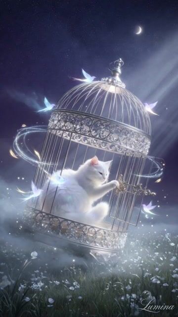 Luminous Cat and Birdcage Video