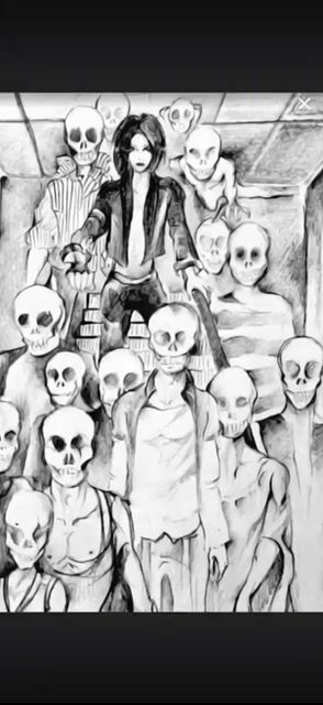 Stealthy Descent Past Skeleton Men