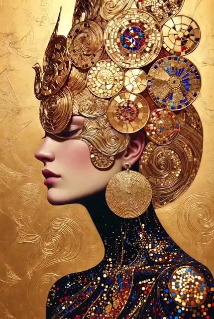 Golden Mosaic Eternal Portrait