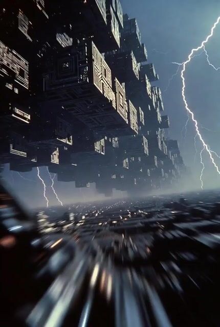 Cybernetic Megacity First Person Flight