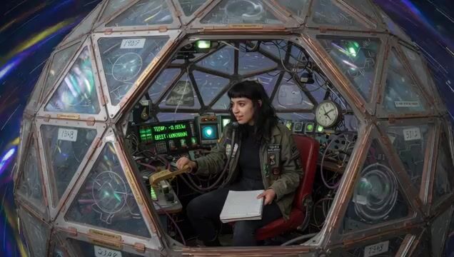 Woman in a Geodesic Time Machine