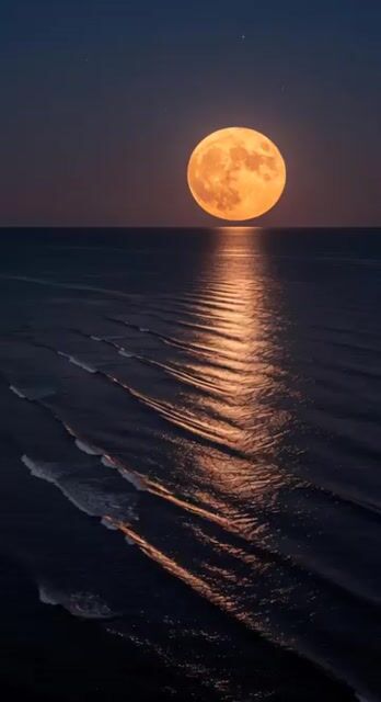 Super Moon Ocean Ripples
