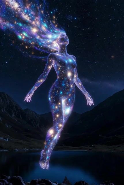 Cosmic Goddess Spirit Above Water