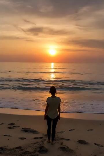 Serene Sunset Beach Scene