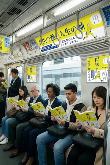 Subway Crowd Reading Scene