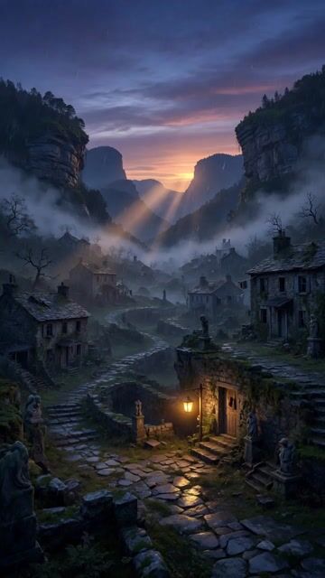 Dark Cinematic Mountain Valley