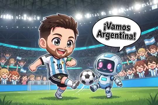 Chibi Lionel Messi Anime Soccer