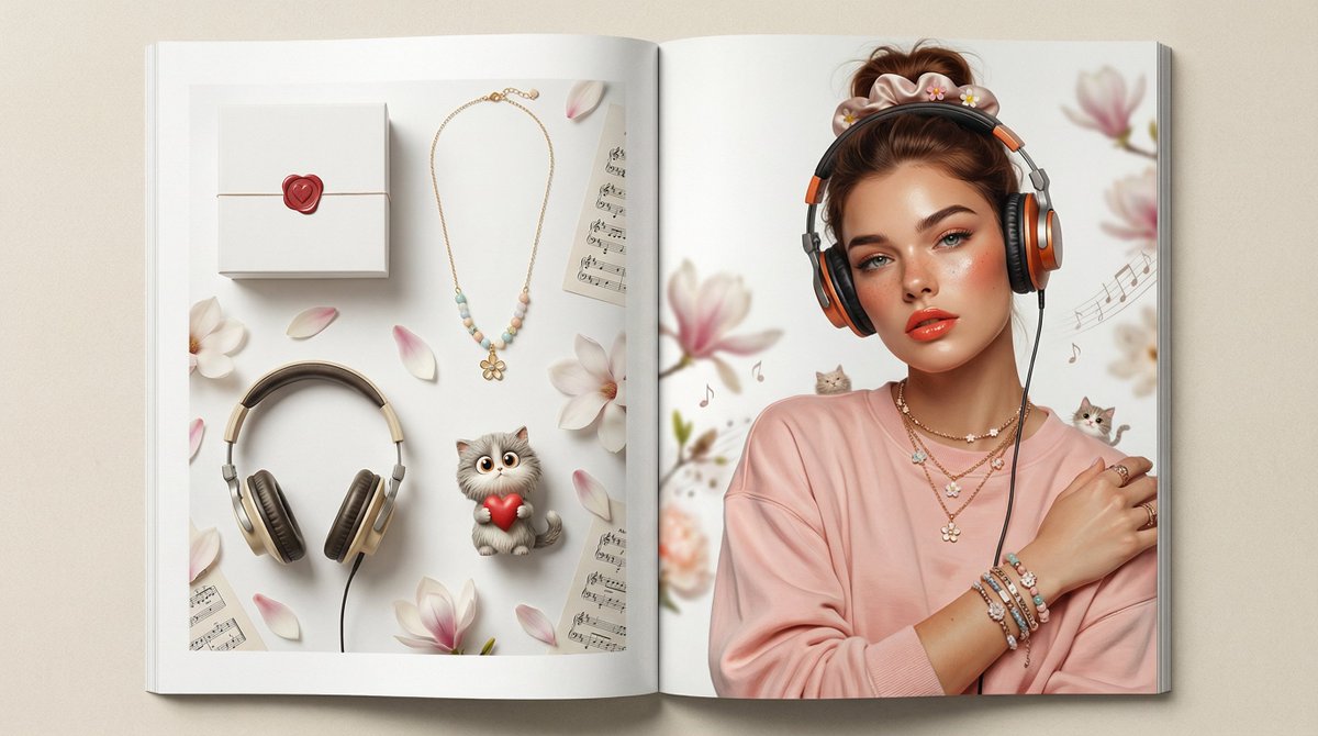 Customizable Valentine's Day Magazine Spread