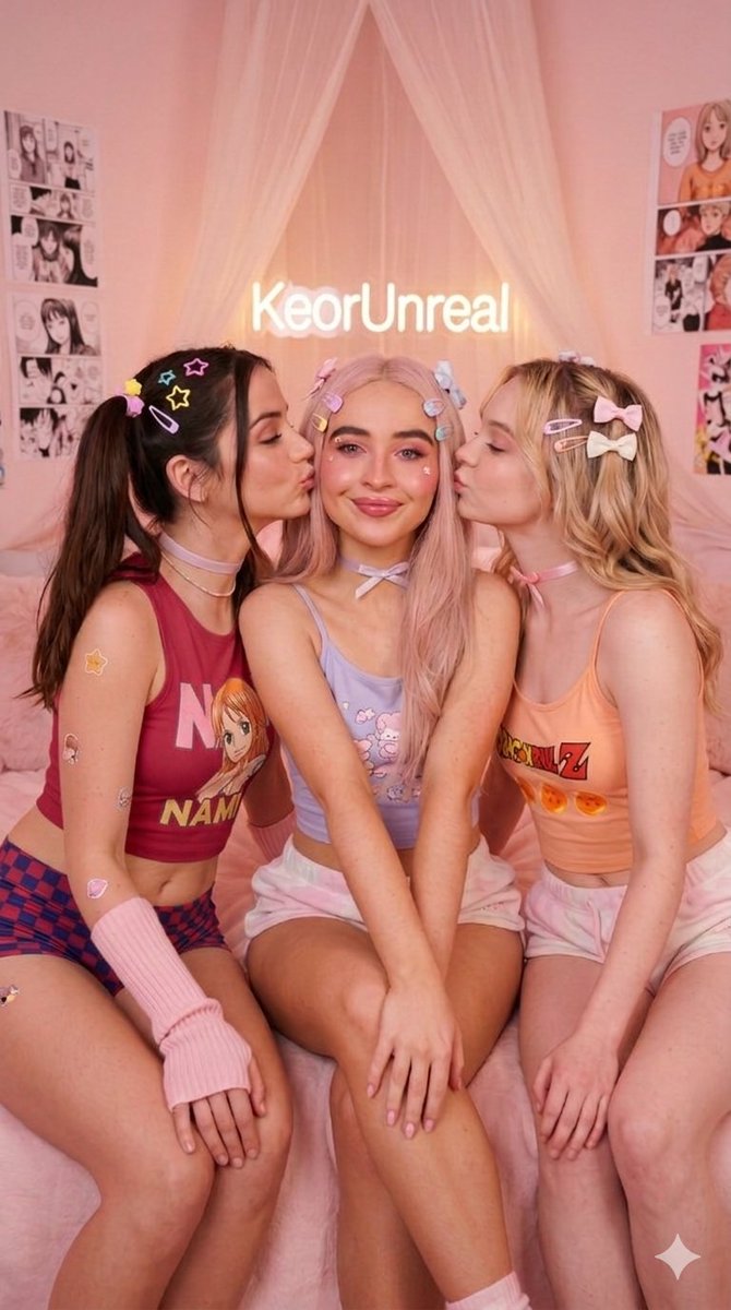 Kawaii Pastel Anime Fusion Celebrity Group Shot