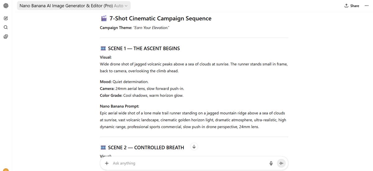 7-Shot Cinematic Campaign Sequence Prompt