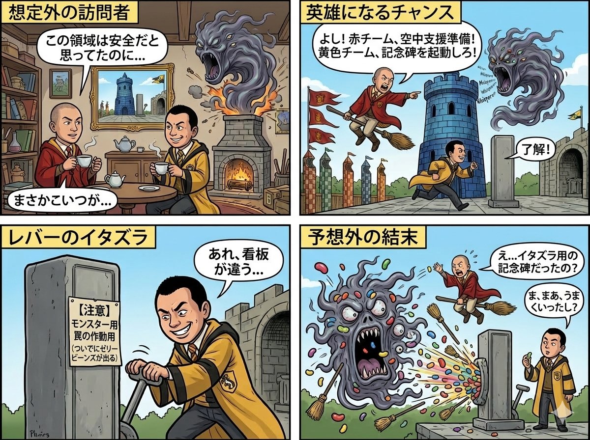 Four-Panel Manga: Judgment of the Ministry of Magic
