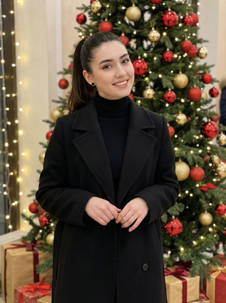 Holiday Elegance Portrait with Face Reference