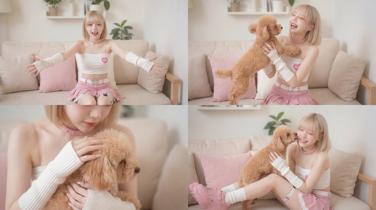 Cinematic Scene of Person Hugging a Toy Poodle
