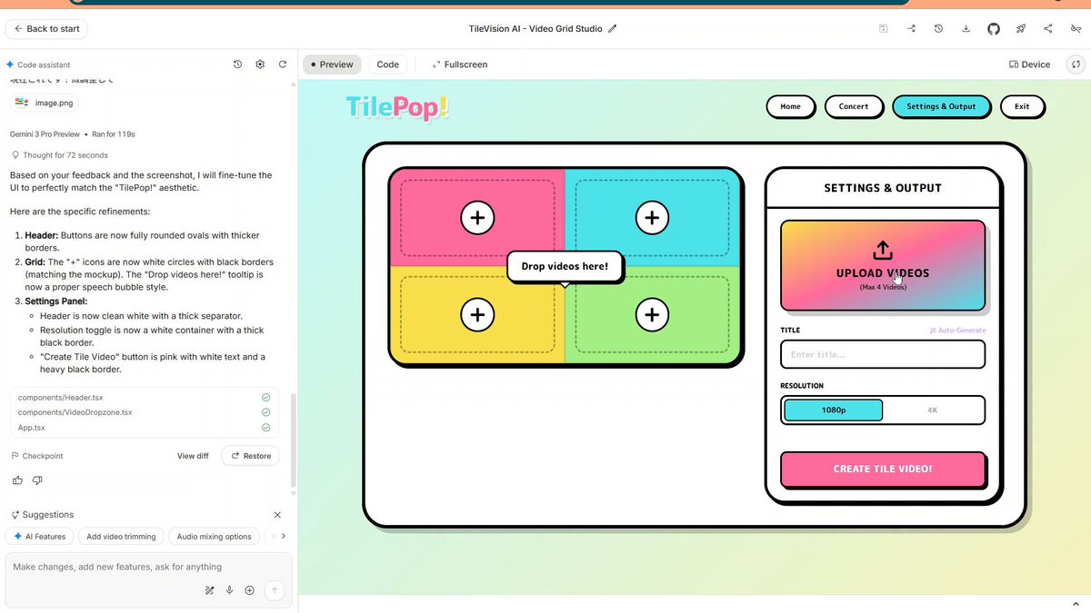Refreshing App UI with Nano Banana Pro Agent V1.2 and Gemini AI Studio