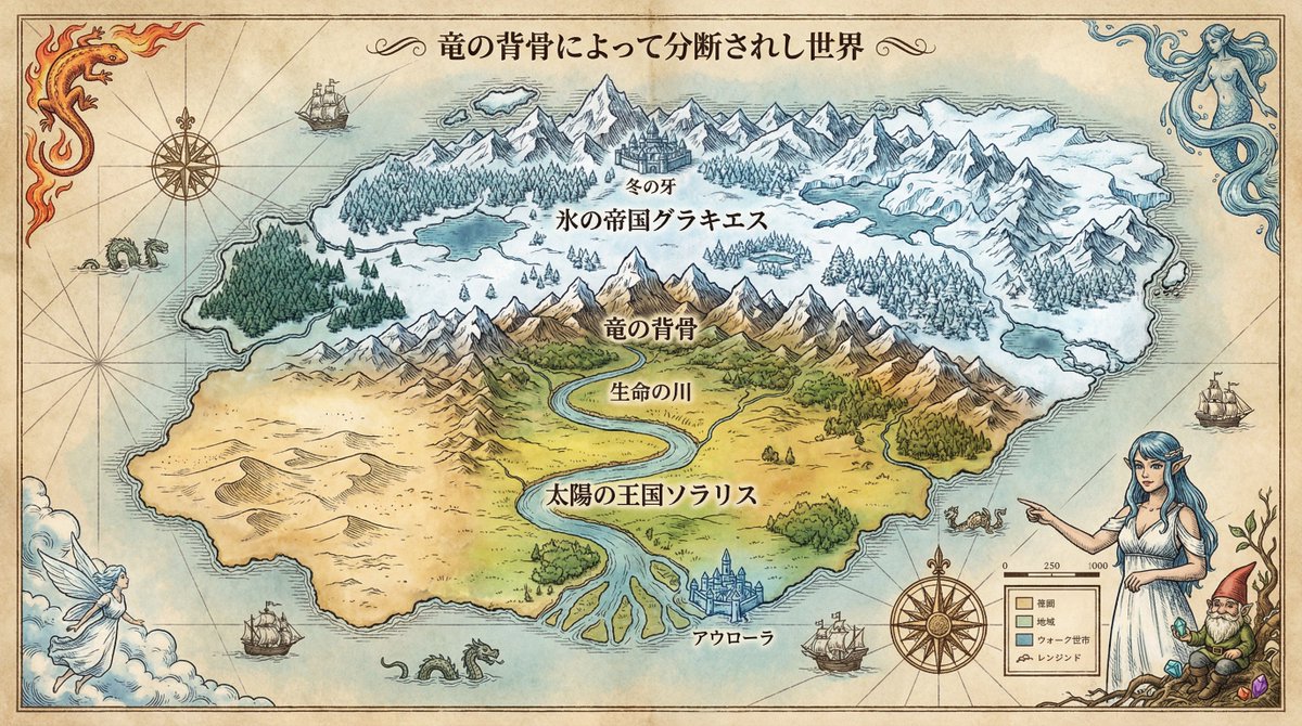 Royal Cartographer Fantasy World Map Prompt (Detailed Scenario)