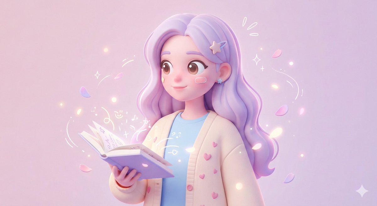 3D Polished Character Portrait (Pastel Anime Style)