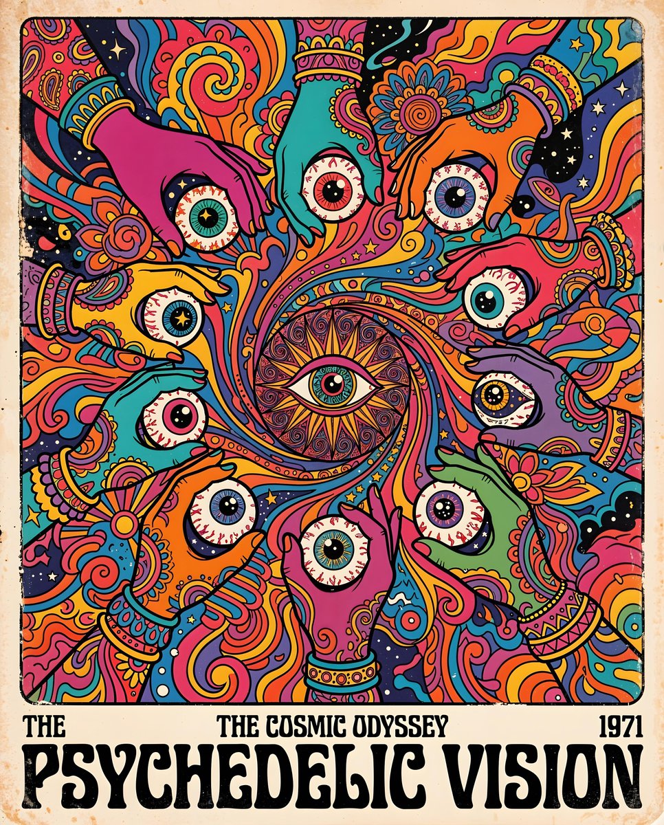 70s Psychedelic Hand Illustration