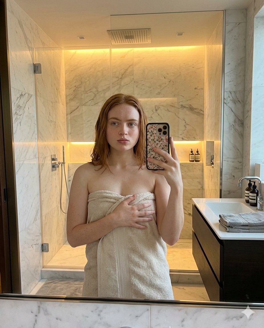 Modern Bathroom Mirror Selfie