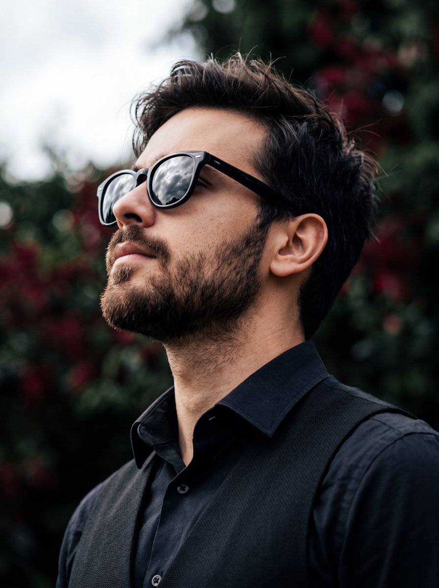 Side Profile Bearded Man Portrait