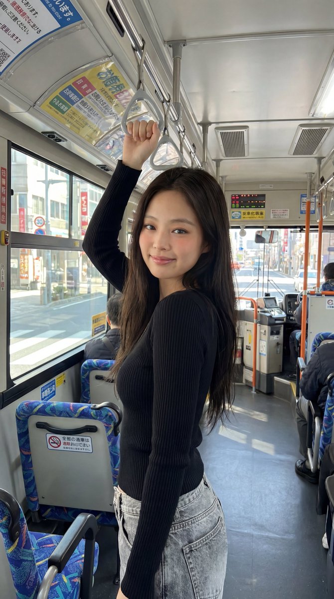 Korean Girl Japanese Bus Travel
