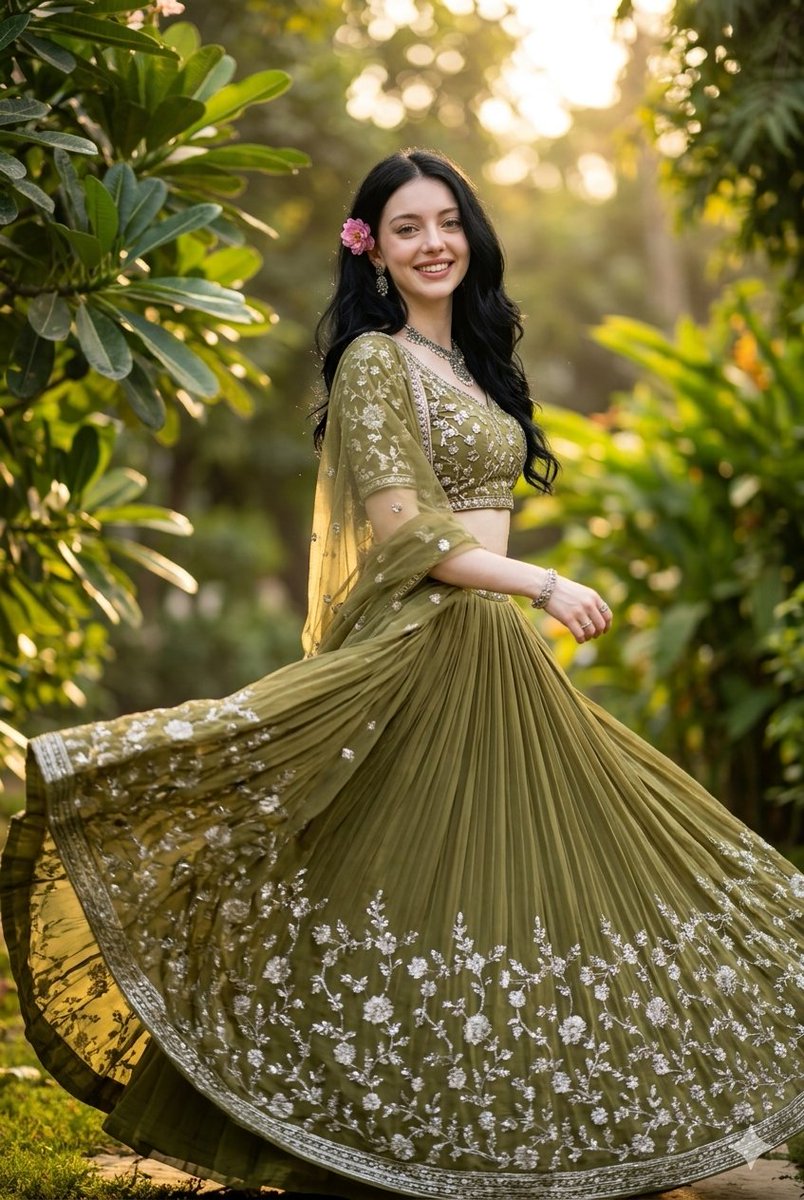 Indian Fashion Portrait in Garden