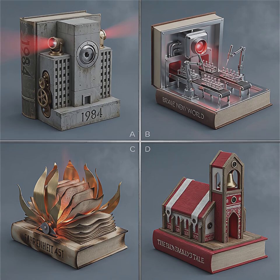 Dystopian Novel Kinetic Book Dioramas