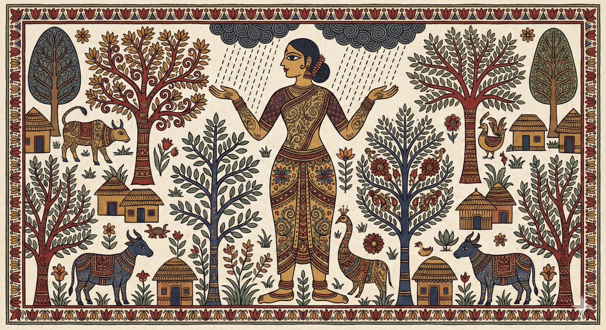 Indian Folk Art Depiction Prompt
