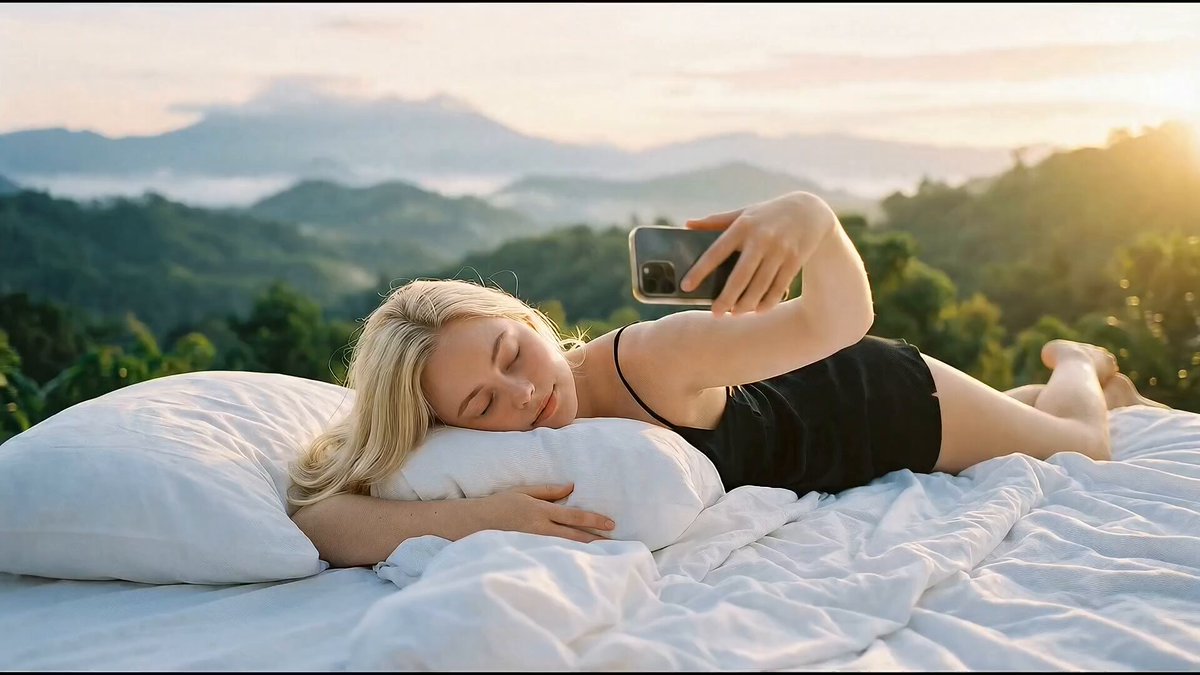 Sunrise Mountain Bed Selfie Prompt