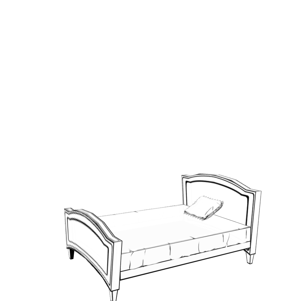 Isometric living room layout based on a sofa photo