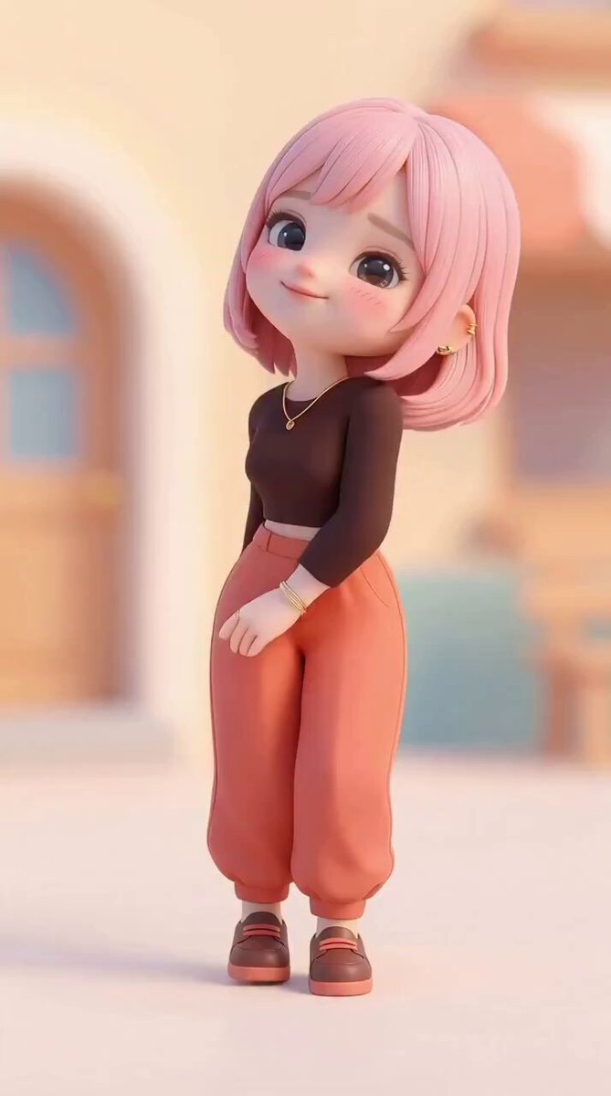 Chibi 3D Character Render in Claymorphism Style
