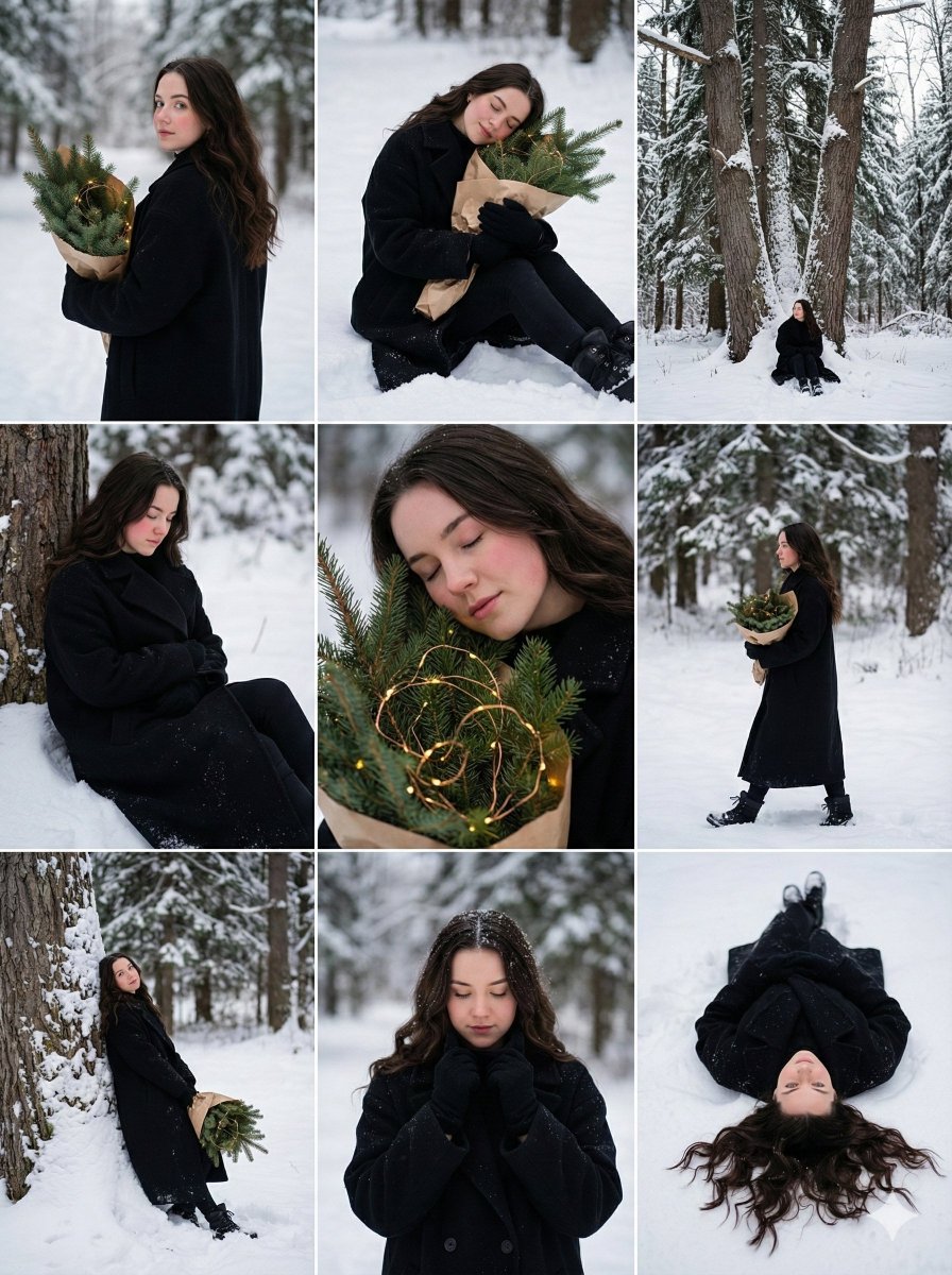 Ethereal Winter Forest Storyboard Prompt