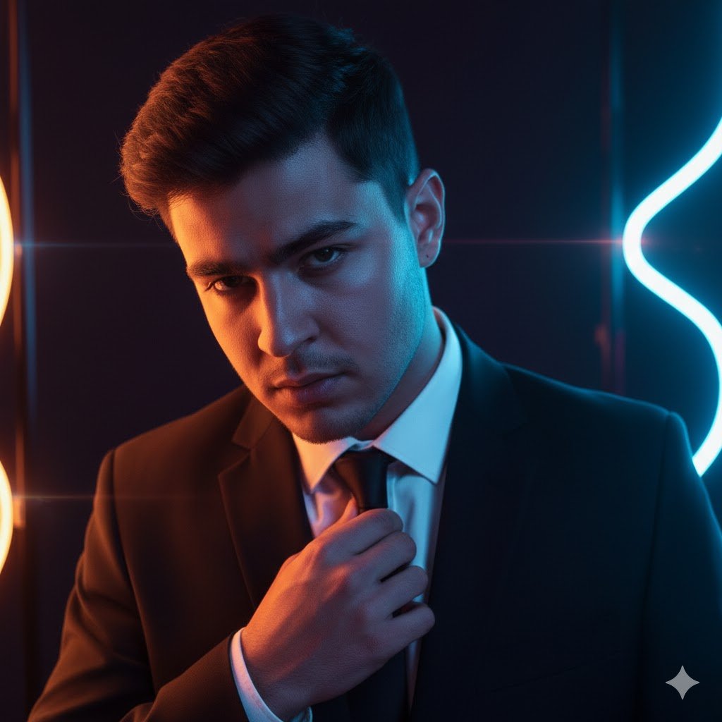 Futuristic Noir Cinematic Portrait