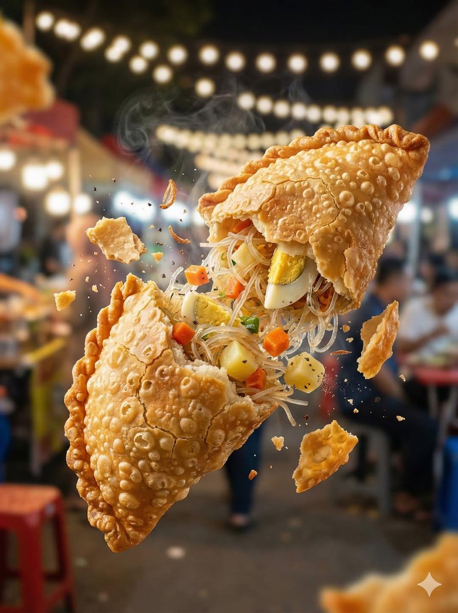Macro Food Photography of Tearing Martabak Telur