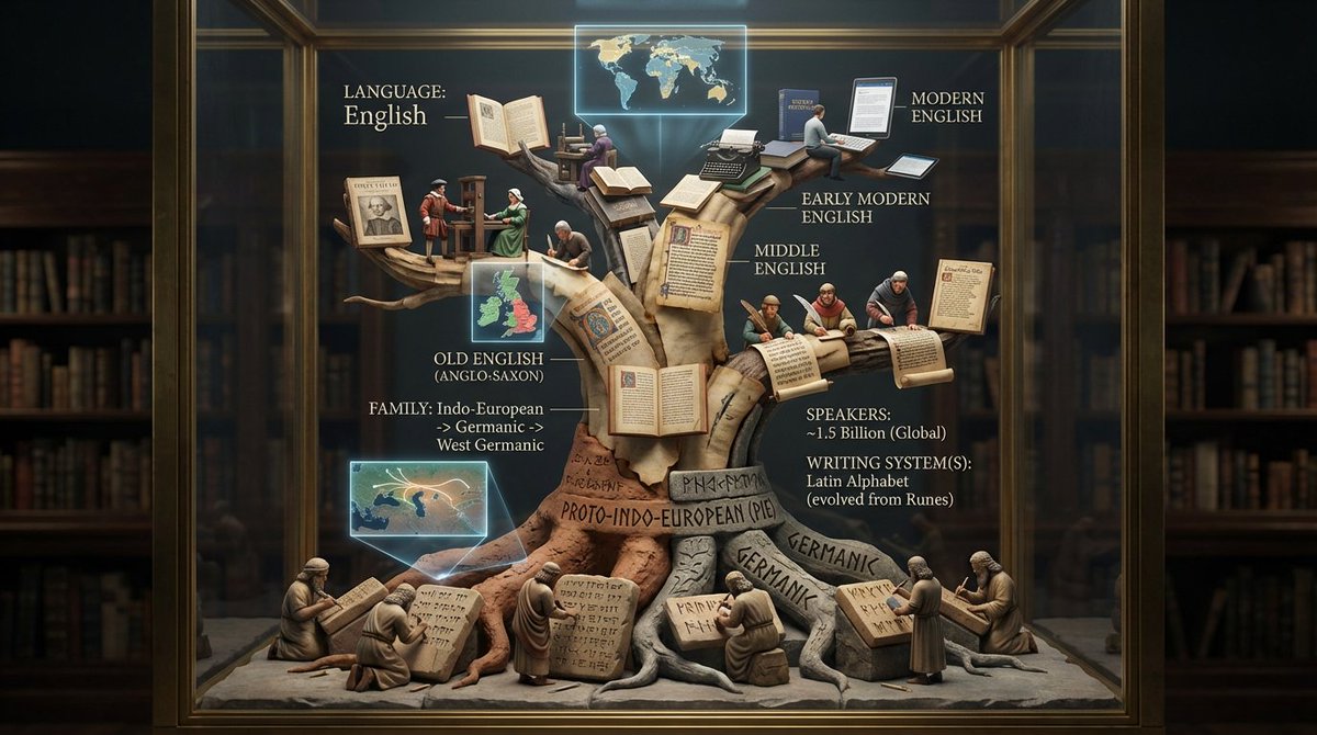 Linguistic Evolution Tree Infographic Generation