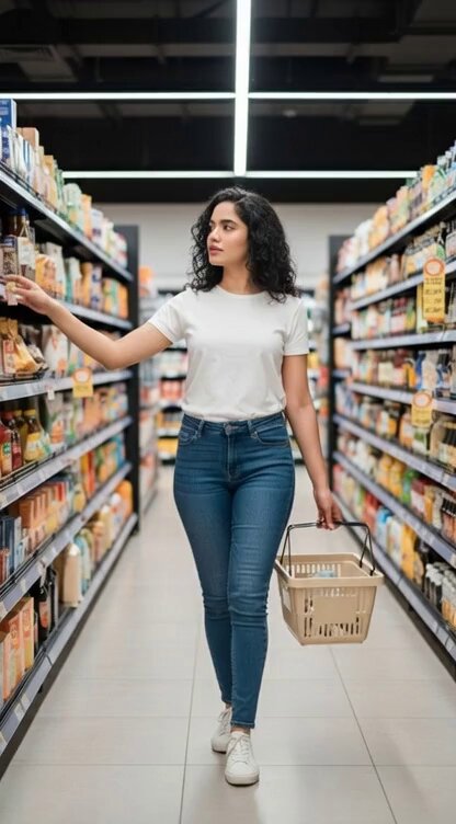 Hyper-Realistic Candid Supermarket Photo with Identity Preservation