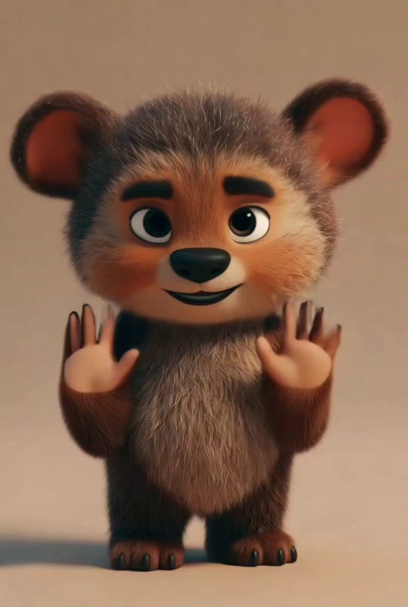 3D Animated Bear Cub Character Design