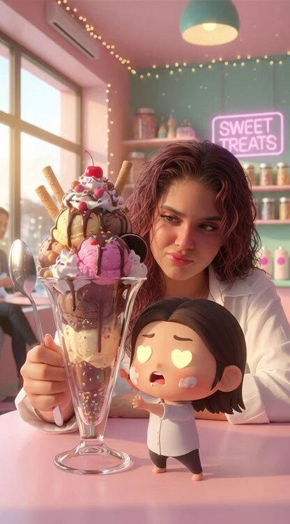 Ice Cream Heist Chibi Cartoon Prompt