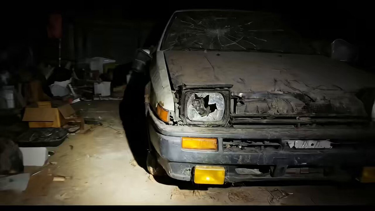 Nostalgic Initial D Style AE86 in a Dark Garage