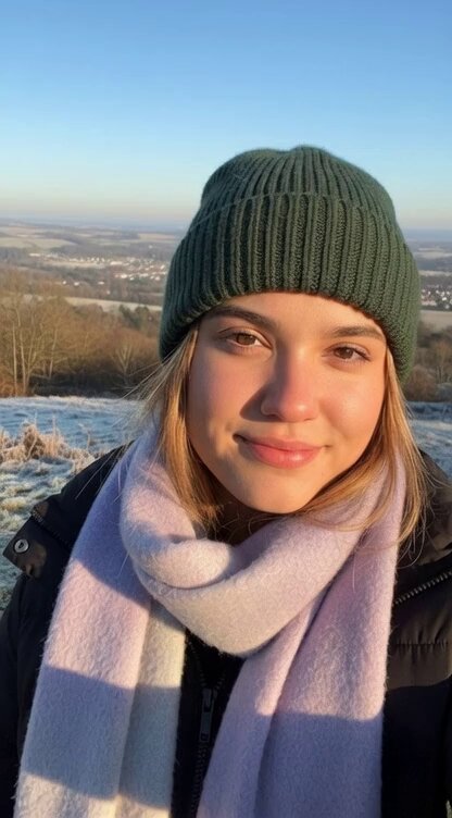 Ultra-Realistic Winter Selfie Portrait