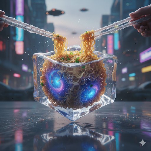 Ultra-Photorealistic Cinematic Food Action Shot of Noodles