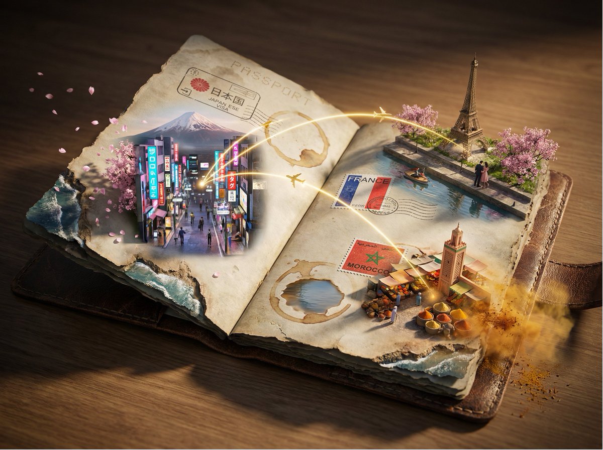 Epic 3D Passport Odyssey Scene
