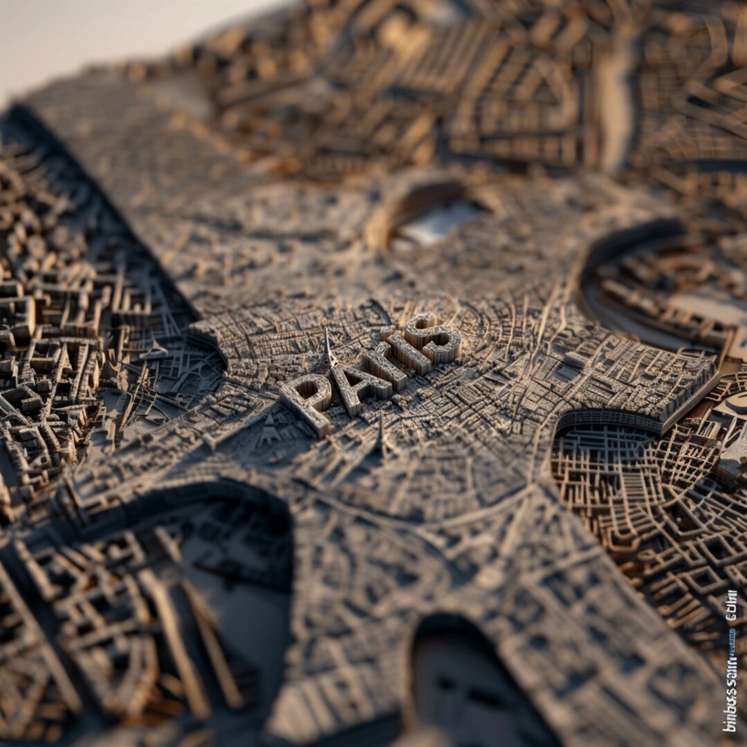 Urban Geology Topographic Typography Prompt