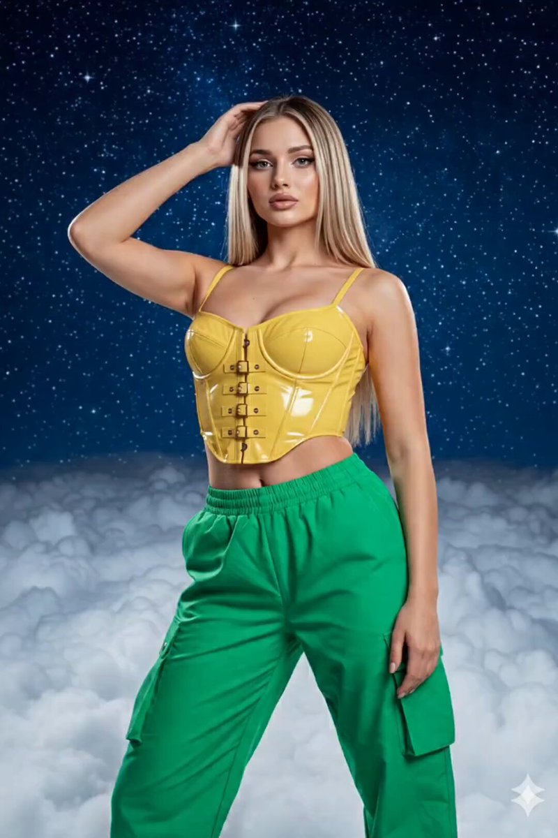 High Fashion Animation: Glamorous Woman on Cosmic Clouds